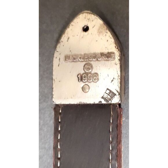 Vintage '98 PGA Tour Belt 538471 Brown Lizard Print Silver Concho MED 28/30 USA - Picture 9 of 16